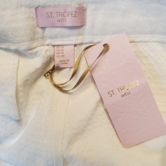 💥NWT St. Tropez textured white pants A6 - Picture 4 of 8